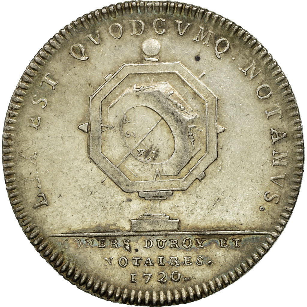 Francia, Token, Louis XV, Conseillers du Roi et Notaires, 1720, SPL-, Argento