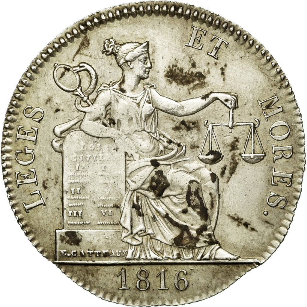 France, Jeton, Compagnie des Notaires d'Amiens, 1816, SUP, Argent, Lerouge:9