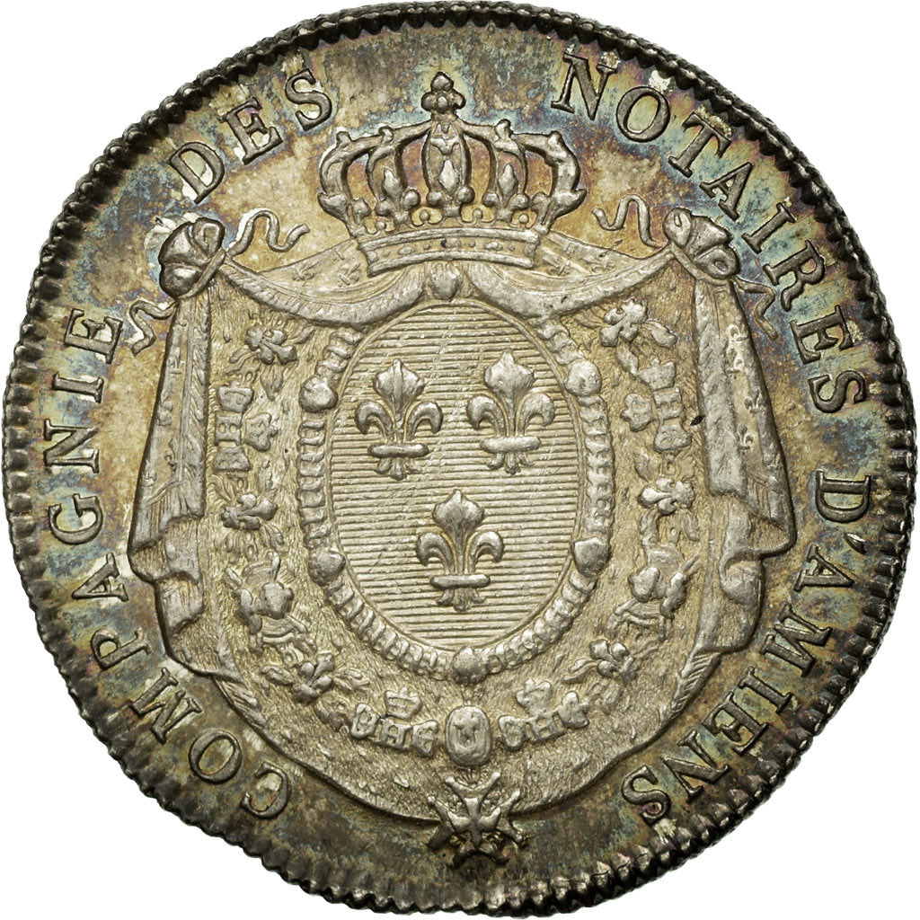 France, Token, Compagnie des Notaires d'Amiens, 1816, MS(60-62), Silver