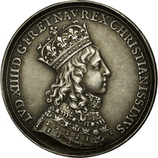 France, Token, Louis XIV, Sacre à Reims, 1654, Restrike, MS(63), Silver