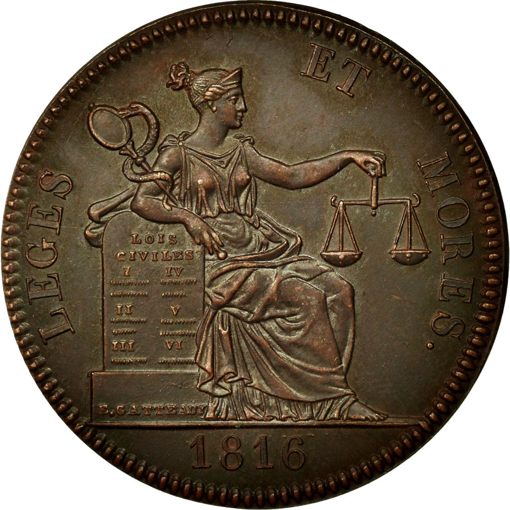 Francia, Token, Notaires de l'Arrondissement d'Amiens, 1816, EBC+, Cobre