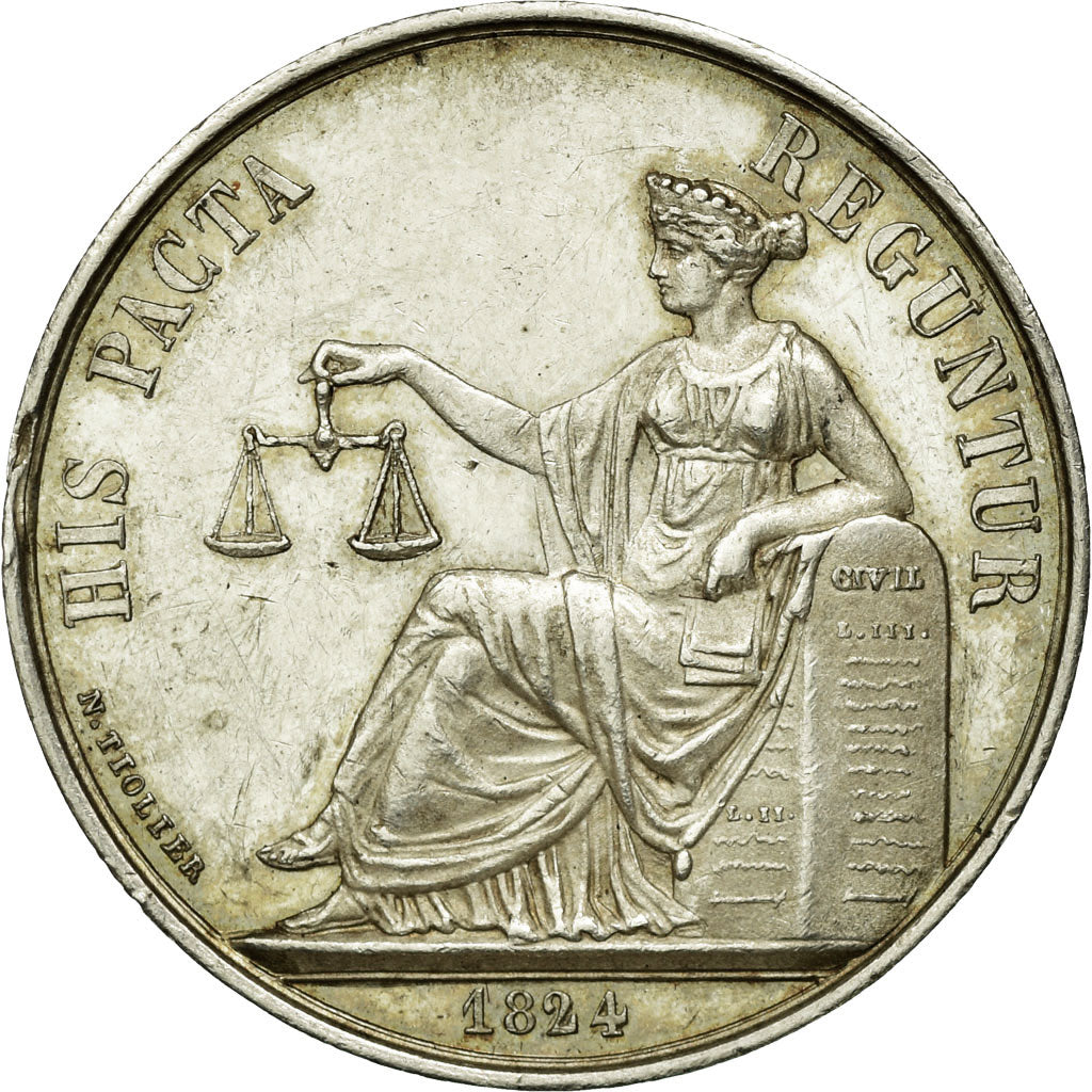 França, Token, Notaires de l'Arrondissement de Reims, 1824, Tiolier, AU(55-58)