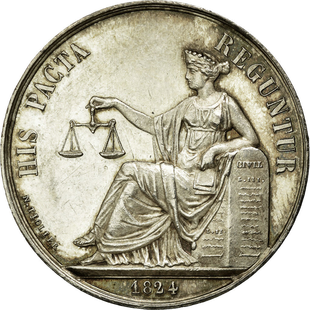 France, Token, Notaires de l'Arrondissement de Reims, 1824, Tiolier, AU(55-58)