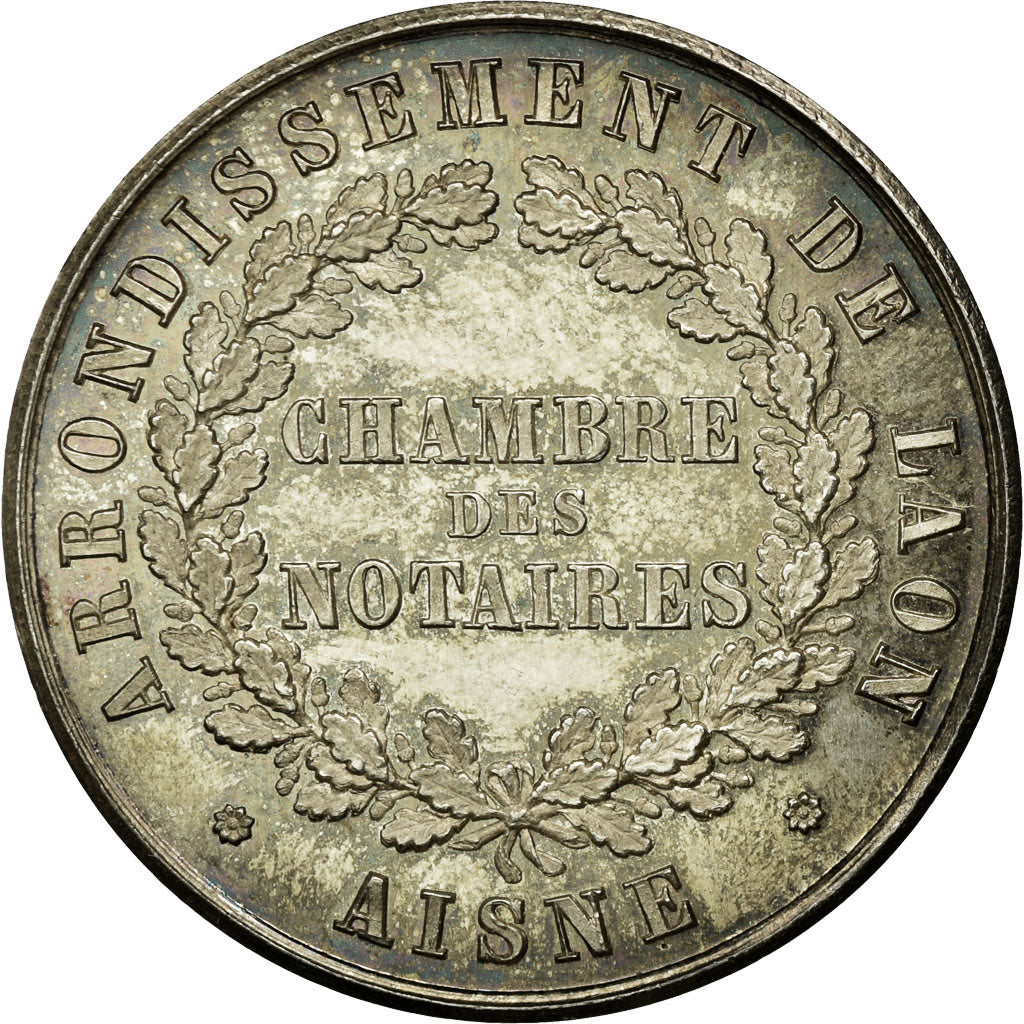 France, Token, Notaires de l'Arrondissement de Laon, Aisne, AU(55-58), Silver
