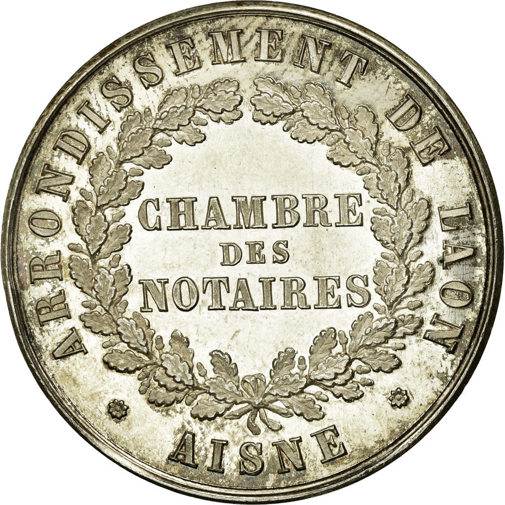 France, Token, Notaires de l'Arrondissement de Laon, Aisne, AU(55-58), Silver