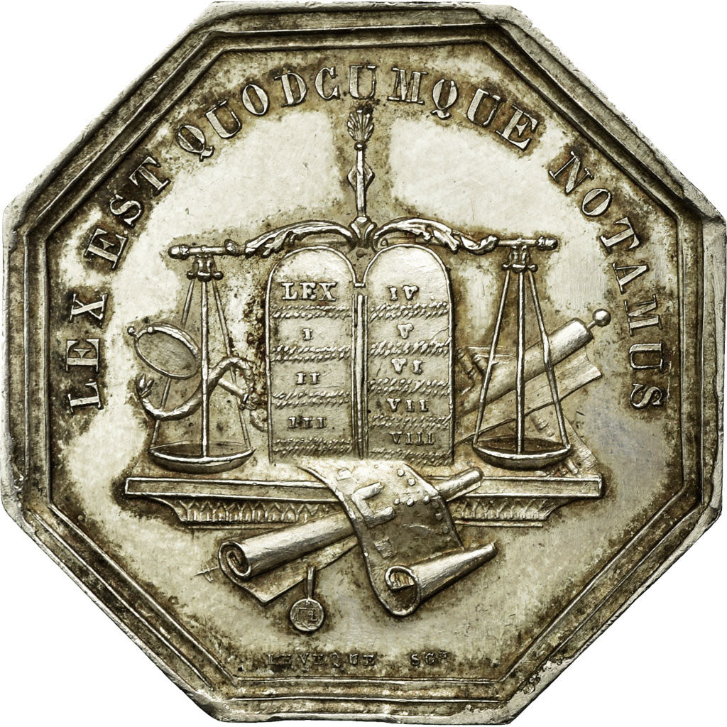 France, Token, Notaires de l'Arrondissement de Mantes, Seine et Oise, Leveque