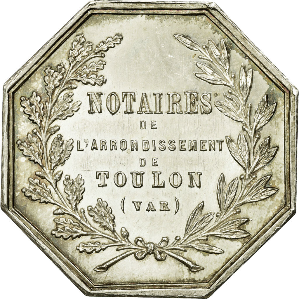 France, Jeton, Notaires de l'Arrondissement de Toulon, SPL, Argent, Lerouge:399