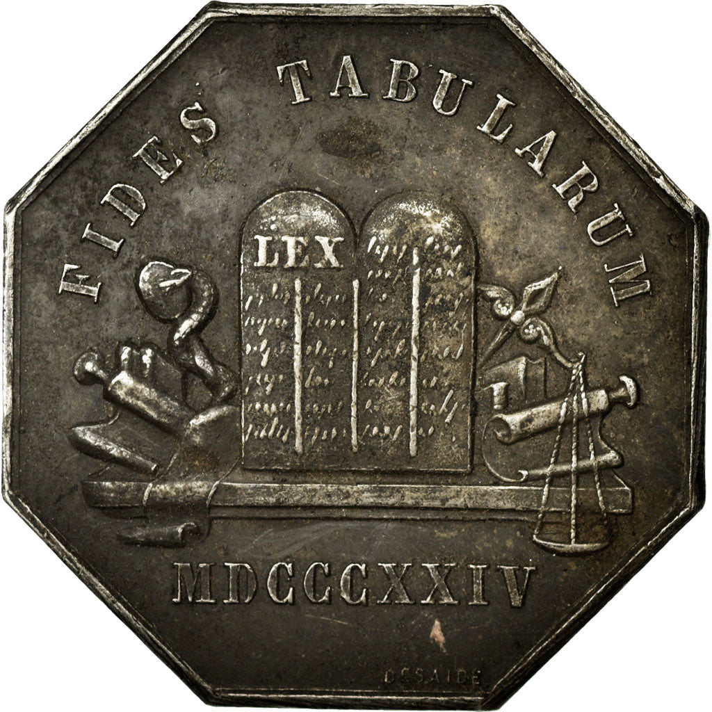 France, Jeton, Notaires de l'Arrondissement de Clermont, Oise, 1824, Desaide