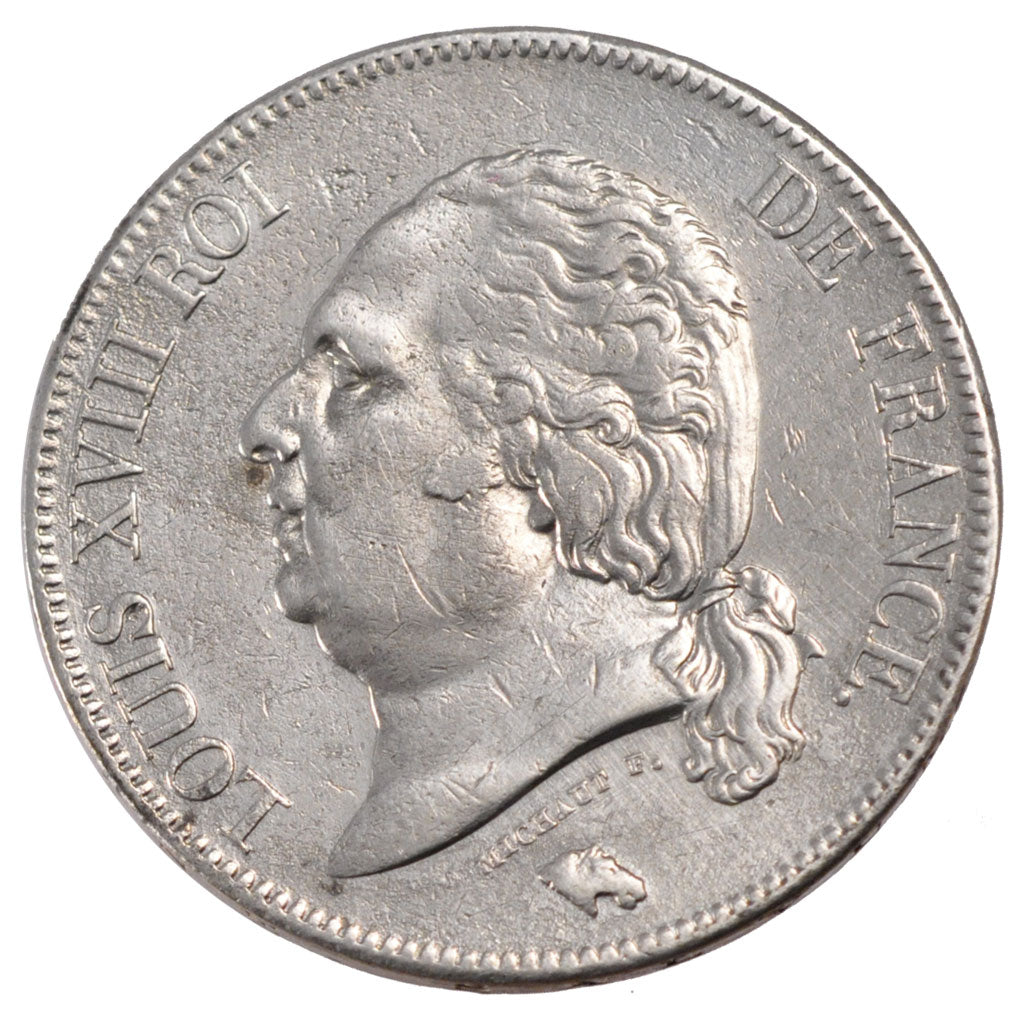 Moneta, Francia, Louis XVIII, Louis XVIII, 5 Francs, 1823, Lille, BB, Argento
