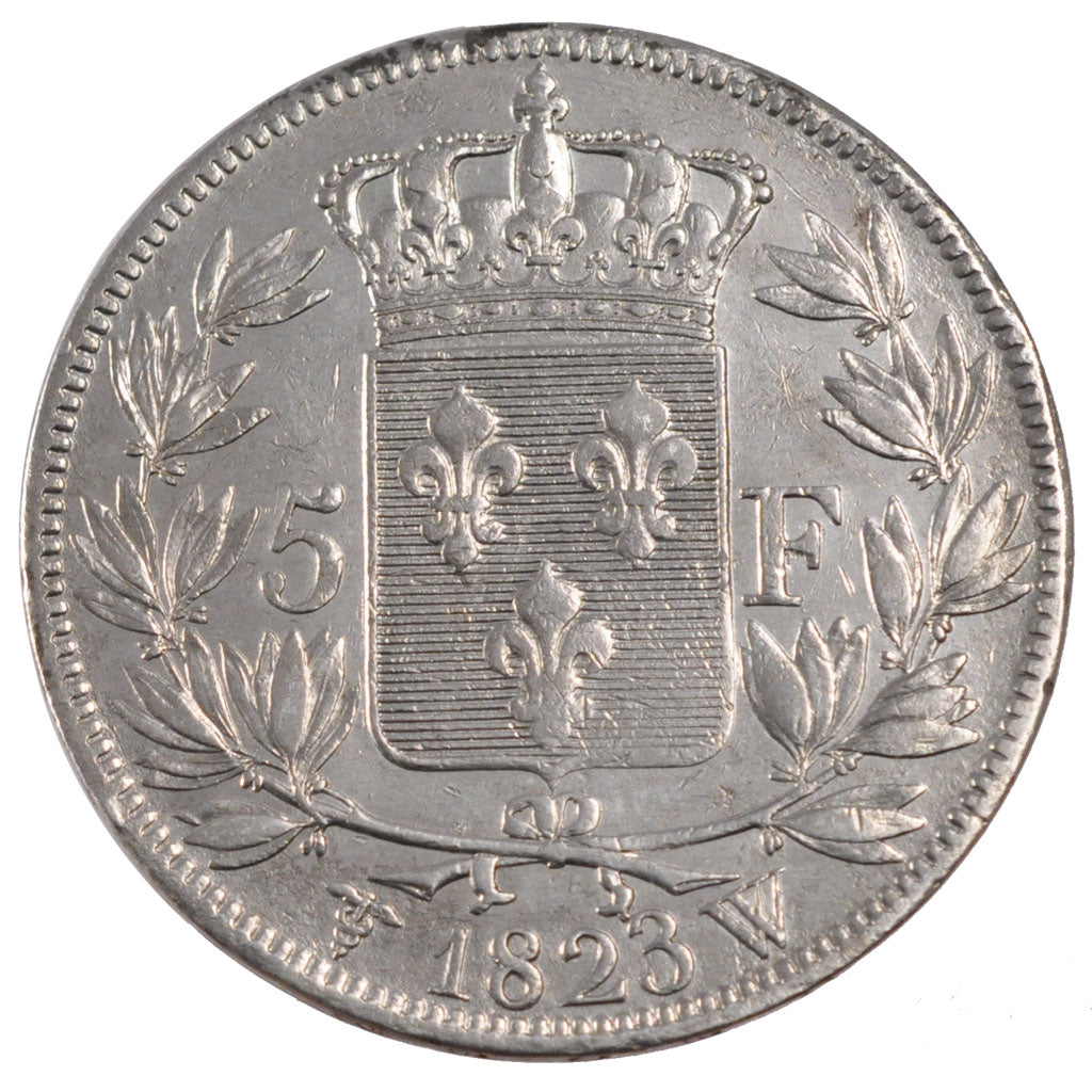 Moneta, Francia, Louis XVIII, Louis XVIII, 5 Francs, 1823, Lille, BB, Argento