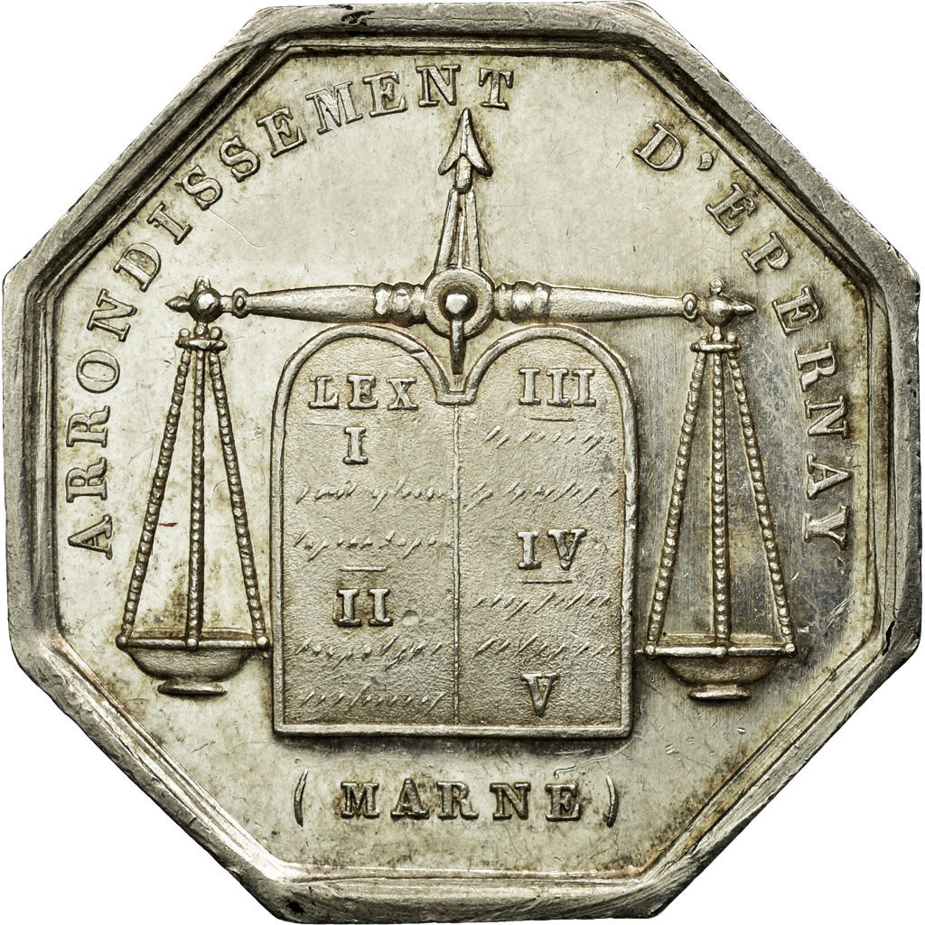 France, Token, Notaires de l'Arrondissement d'Epernay, Marne, AU(55-58), Silver