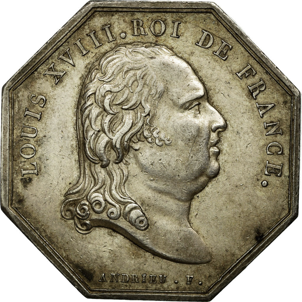 Francia, Token, Louis XVIII, Notaires de l'Arrondissement de Senlis, Oise