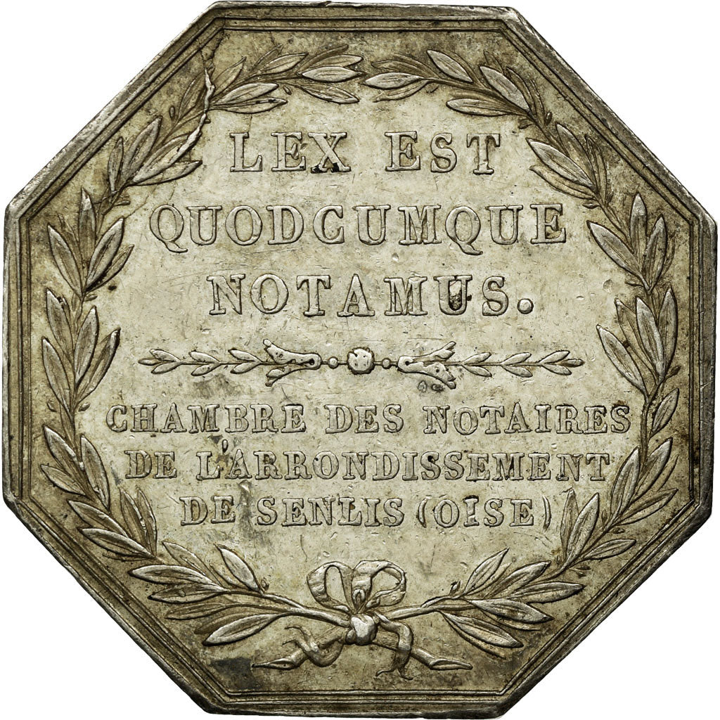Francia, Token, Louis XVIII, Notaires de l'Arrondissement de Senlis, Oise