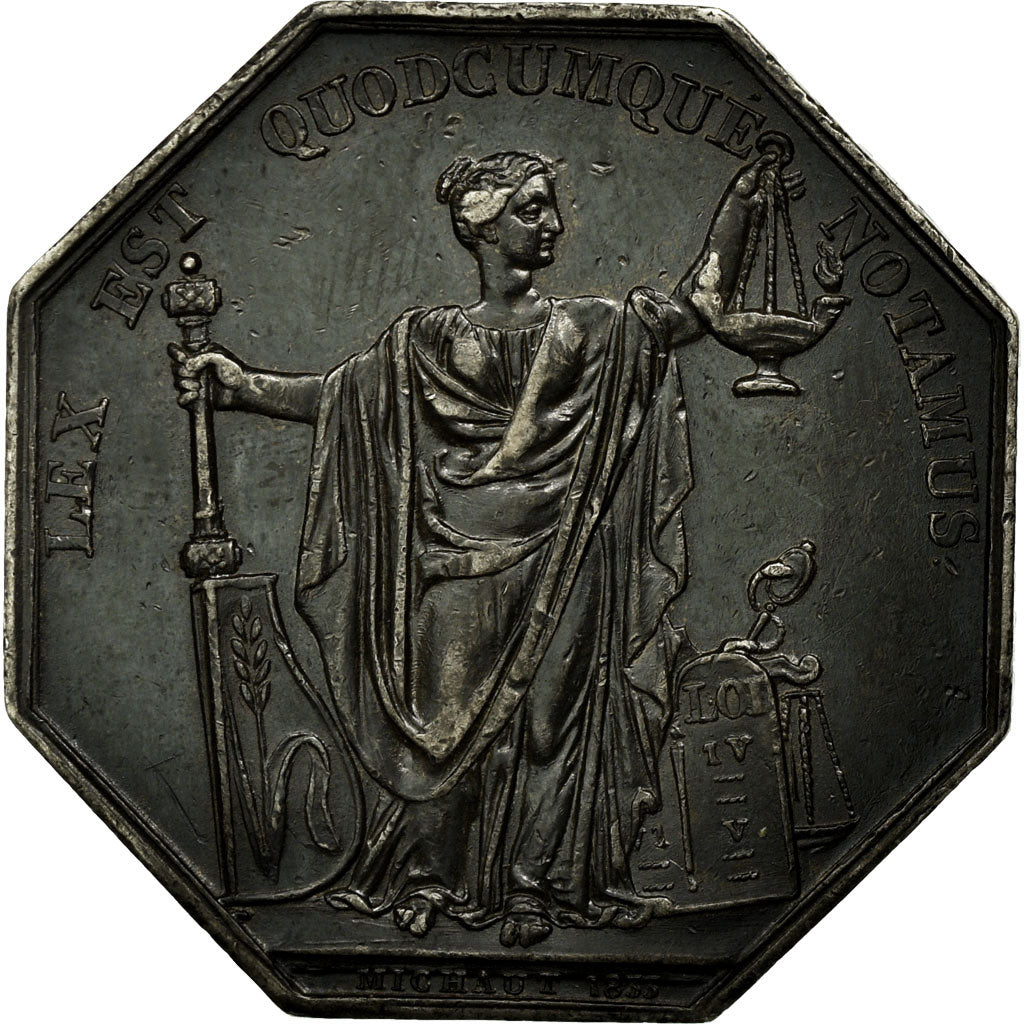 França, Token, Compagnie des Notaires de Marseille, 1890, Michaut, AU(55-58)