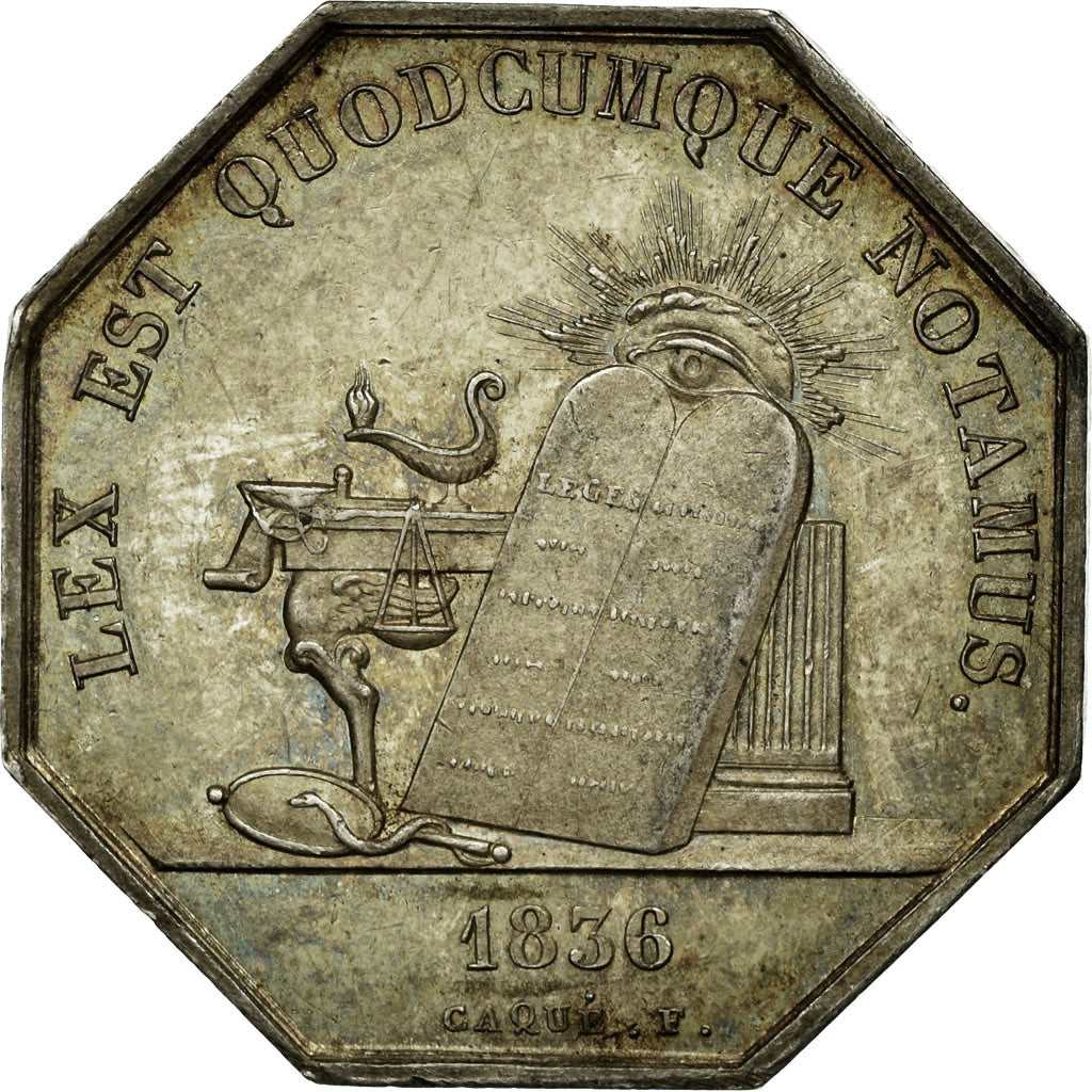 France, Token, Notaires de l'Arrondissement de Vervins, 1836, Caqué, AU(55-58)