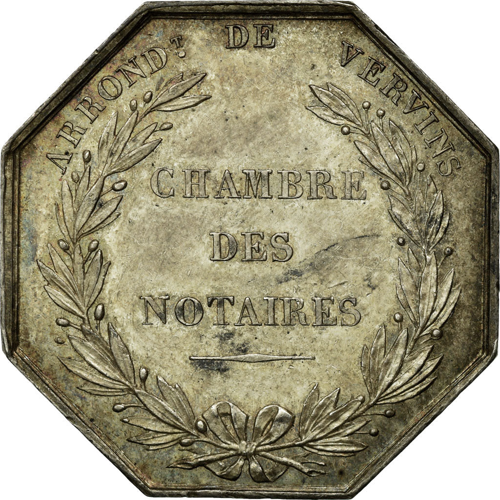 France, Token, Notaires de l'Arrondissement de Vervins, 1836, Caqué, AU(55-58)