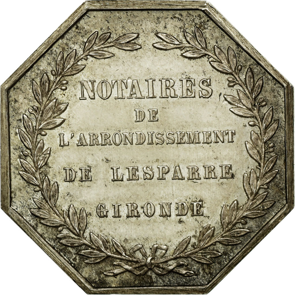 France, Jeton, Notaires de l'Arrondissement de Lesparre, Gironde, SUP+, Argent