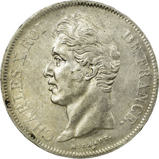 Monnaie, France, Charles X, 5 Francs, 1827, Rouen, SUP, Argent, KM:728.2