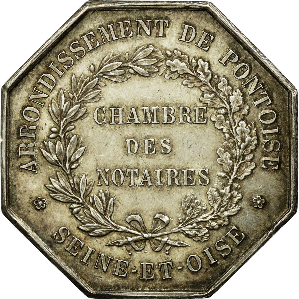 France, Token, Notaires de l'Arrondissement de Pontoise, 1877, Borrel.A