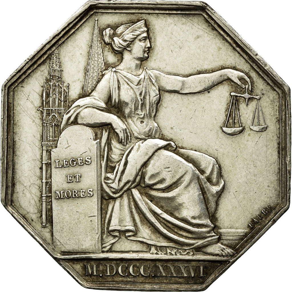 France, Token, Notaires de l'Arrondissement de Chartres, 1836, Barre, AU(55-58)