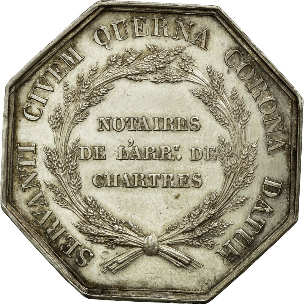 France, Token, Notaires de l'Arrondissement de Chartres, 1836, Barre, AU(55-58)