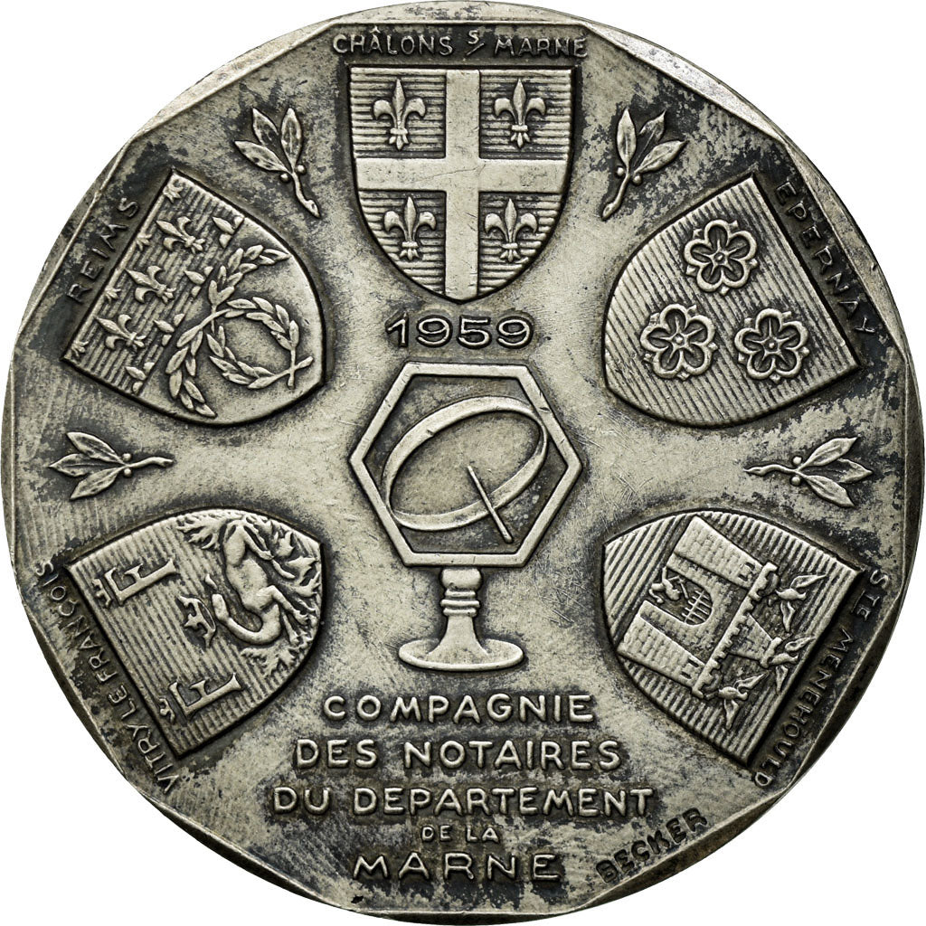 França, Token, Notaires du Département de la marne, 1959, Cochet, AU(55-58)