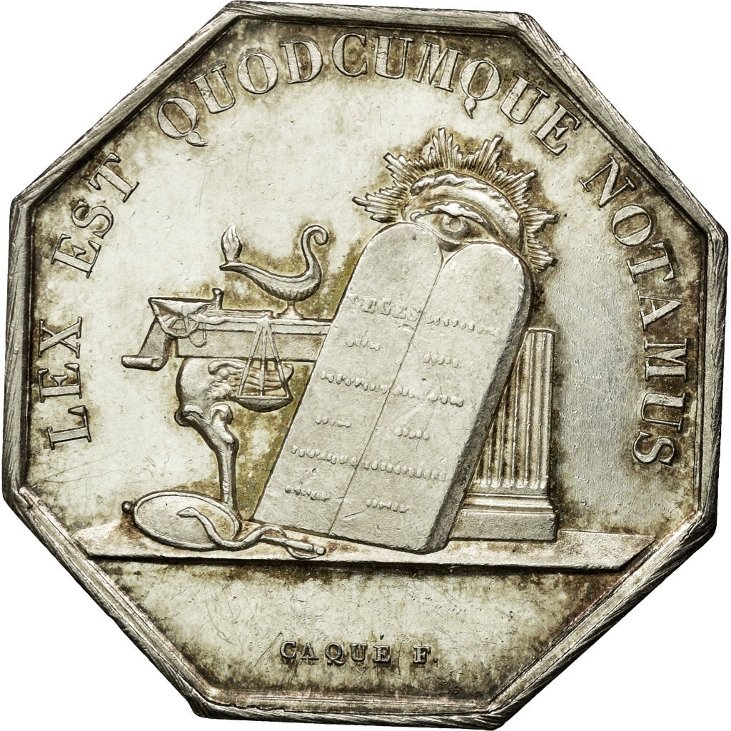 Francja, Token, Notaires de l'Arrondissement d'Auxerre, 1838, Caqué, AU(55-58)