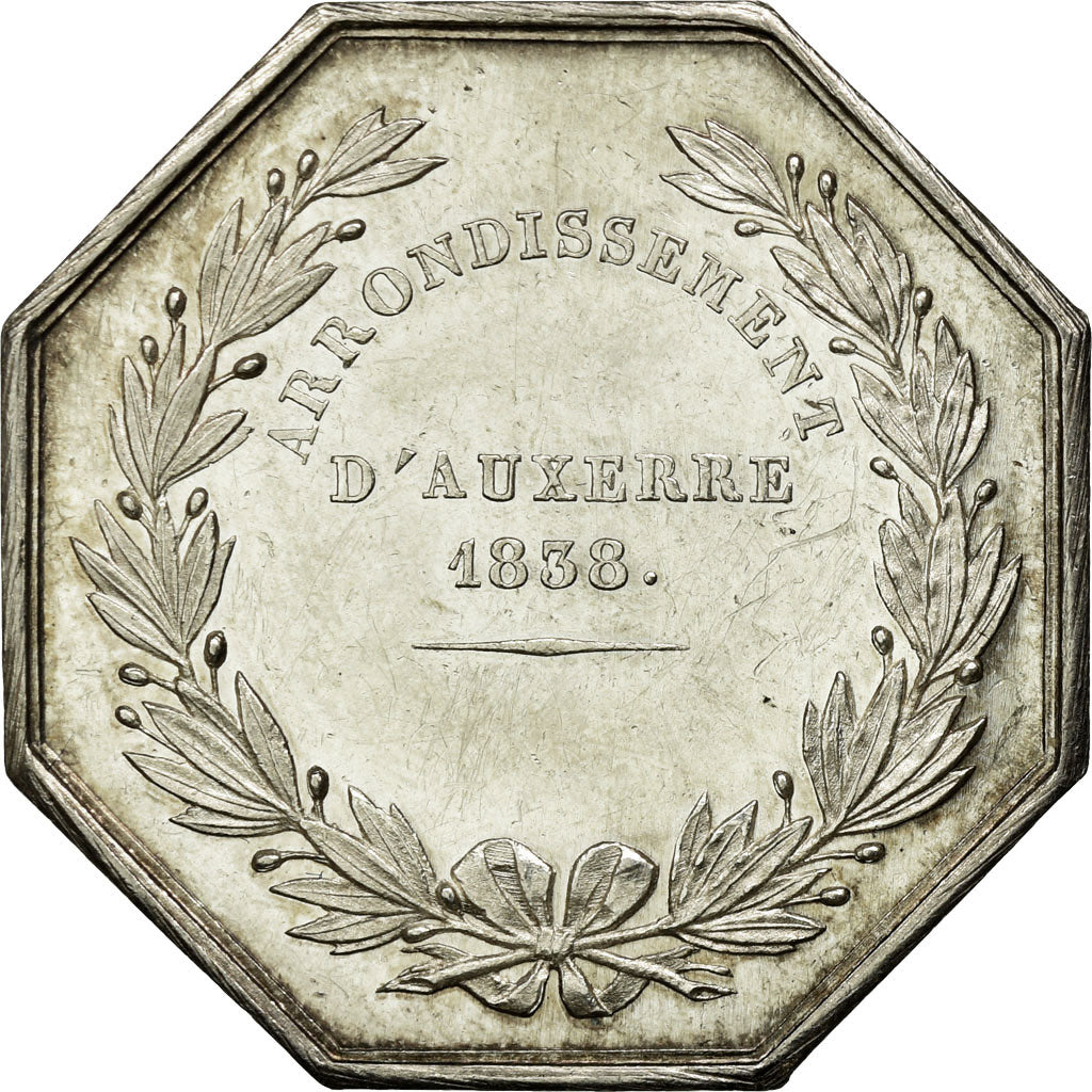Francja, Token, Notaires de l'Arrondissement d'Auxerre, 1838, Caqué, AU(55-58)