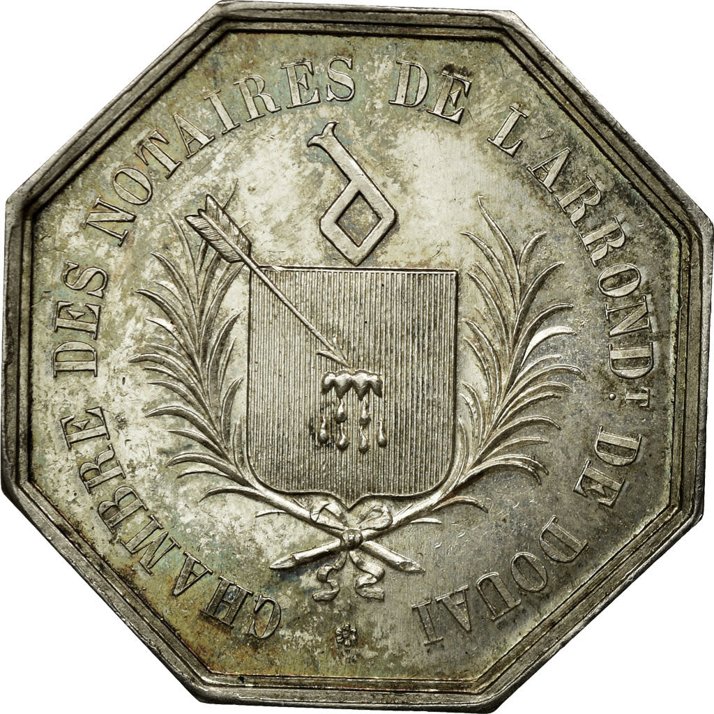 Francia, Token, Notaires de l'Arrondissement de Douai, Tribout, SPL-, Argento