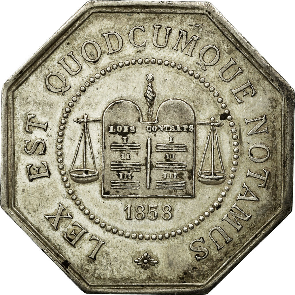 France, Jeton, Notaires de l'Arrondissement de Péronne, Somme, 1858, SUP