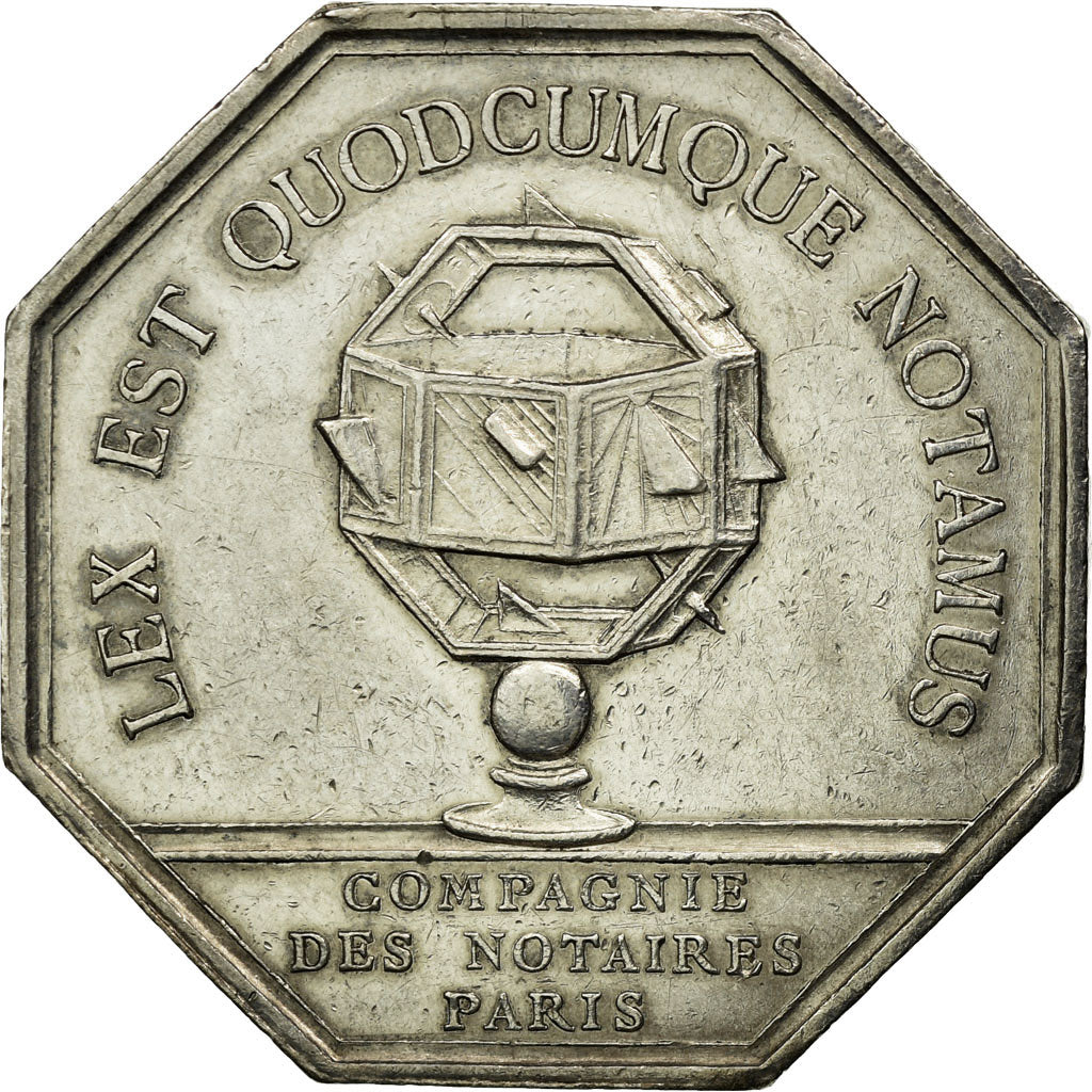 France, Token, Compagnie des Notaires de Paris, Borrel.A, AU(50-53), Silver