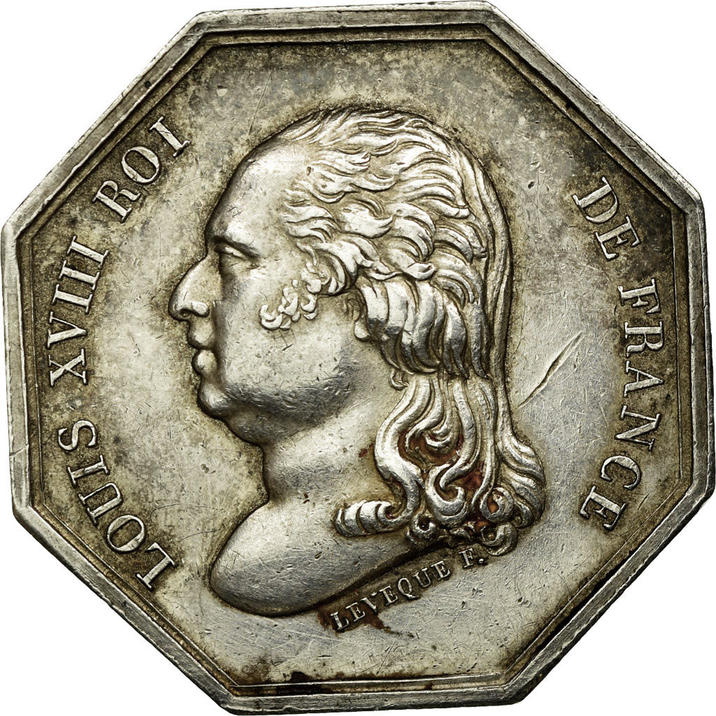 France, Jeton, Louis XVIII, Notaires de l'Arrondissement de Fontainebleau
