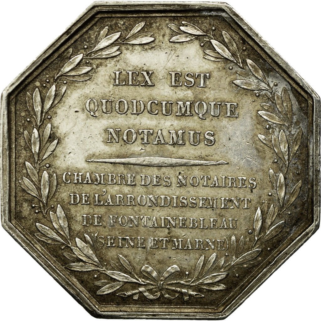 France, Jeton, Louis XVIII, Notaires de l'Arrondissement de Fontainebleau