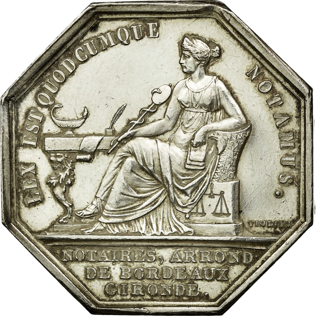 France, Jeton, Louis XVIII, Notaires de l'Arrondissement de Bordeaux, Gironde
