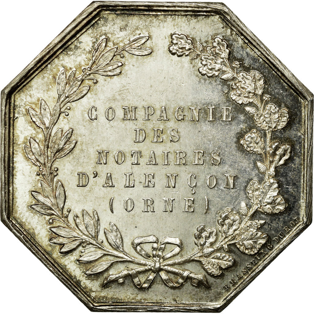 France, Jeton, Notaires de l'Arrondissement d'Alençon, Orne, Brasseux, SUP