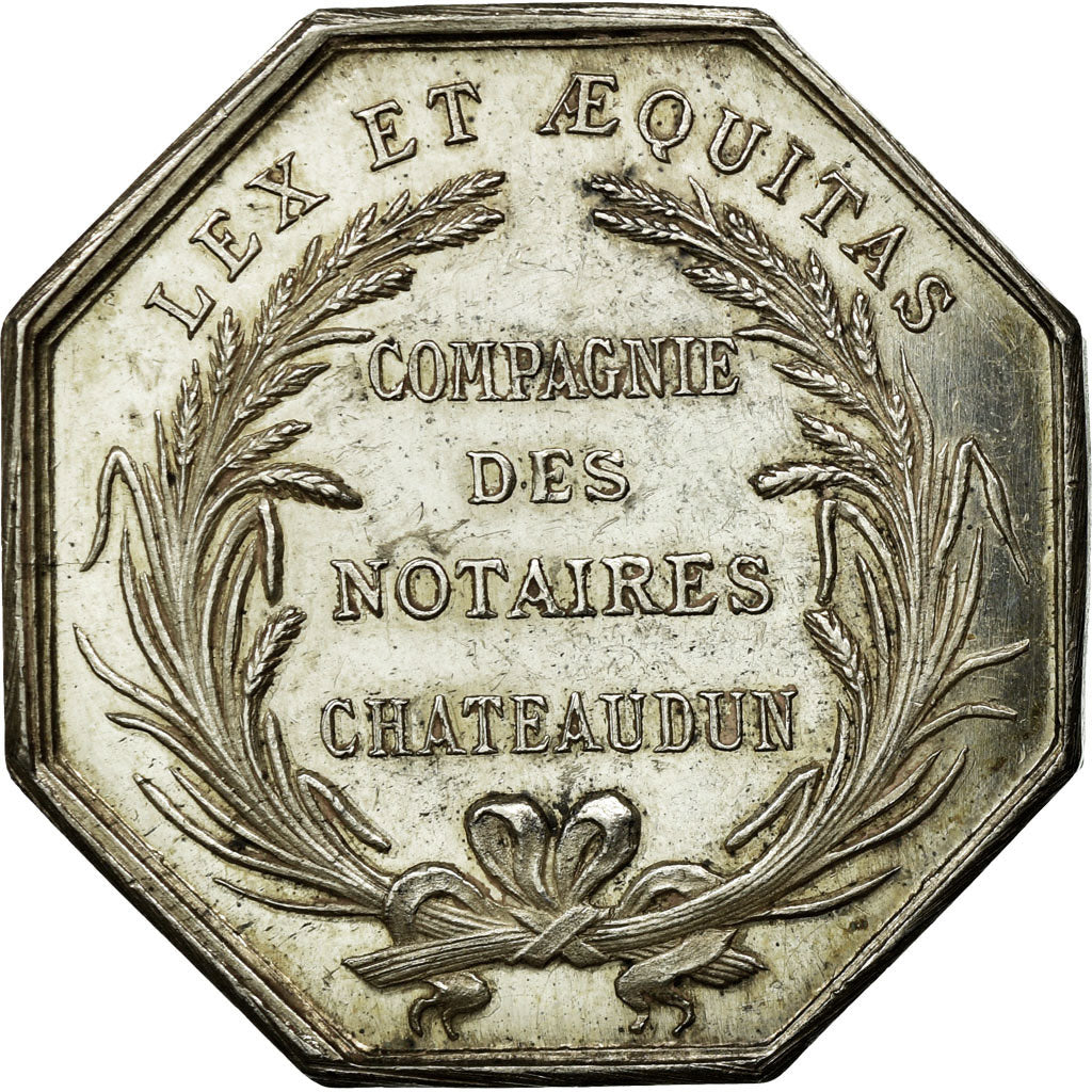 France, Token, Notaires de l'Arrondissement de Châteaudun, AU(55-58), Silver
