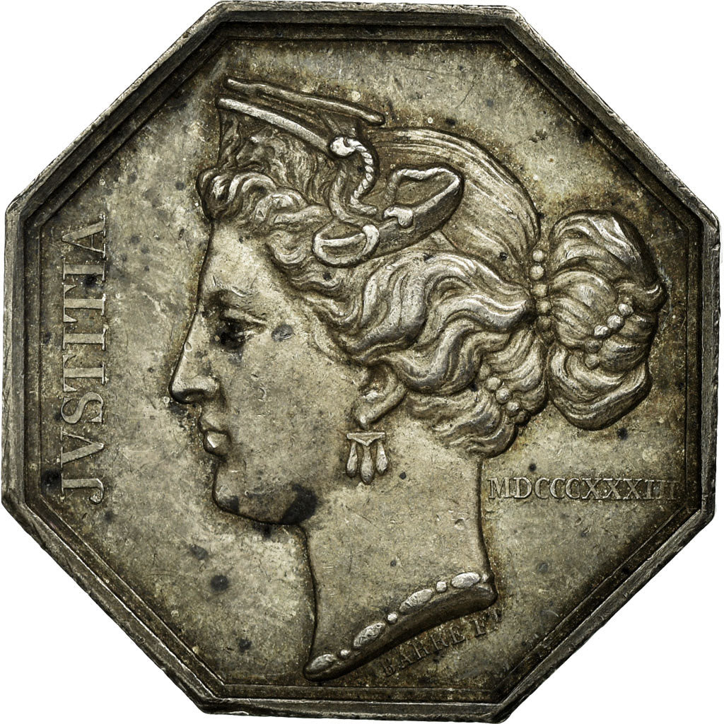 Francia, Token, Notaires de l'arrondissement de Troyes, 1833, Barre, BB+