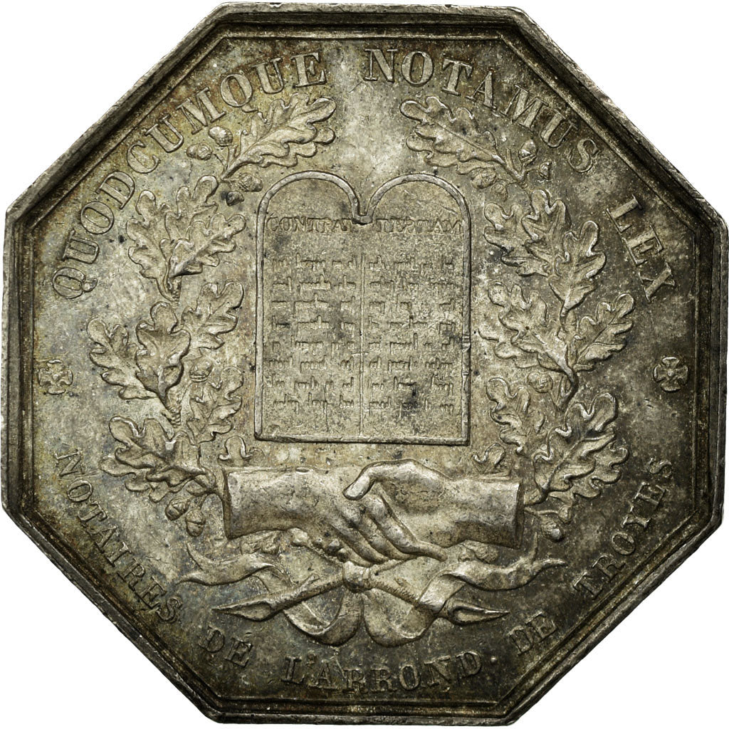 Francia, Token, Notaires de l'arrondissement de Troyes, 1833, Barre, BB+