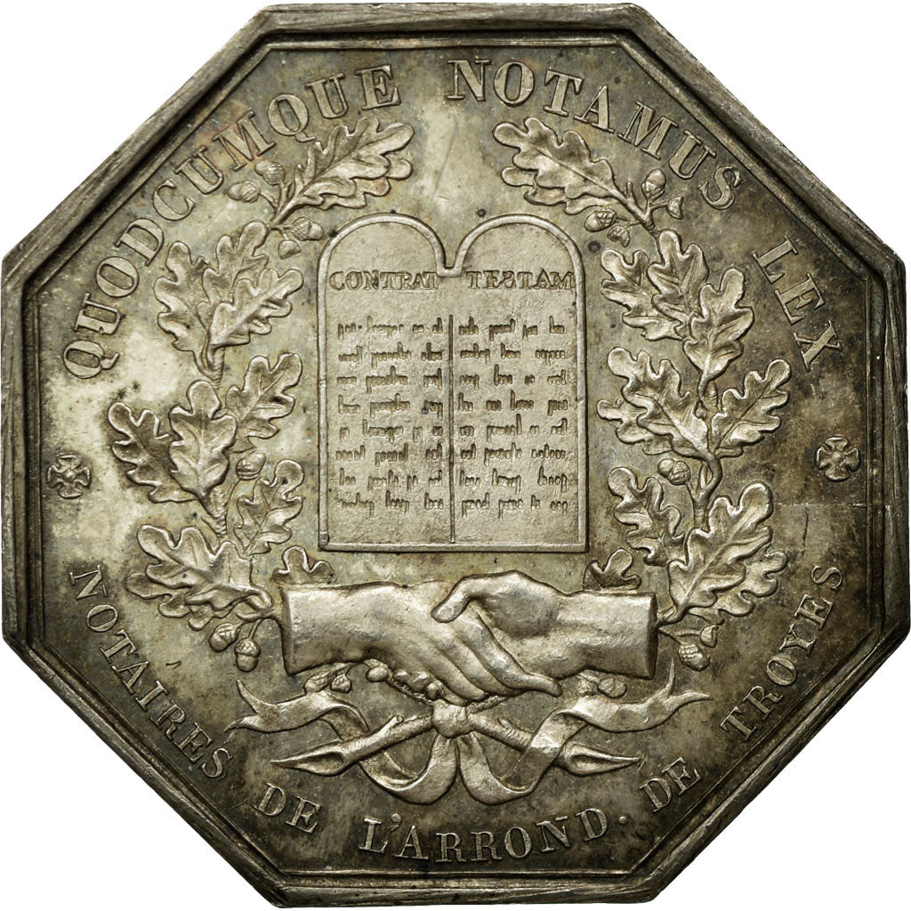 Frankrijk, Token, Notaires de l'arrondissement de Troyes, 1833, Barre, PR
