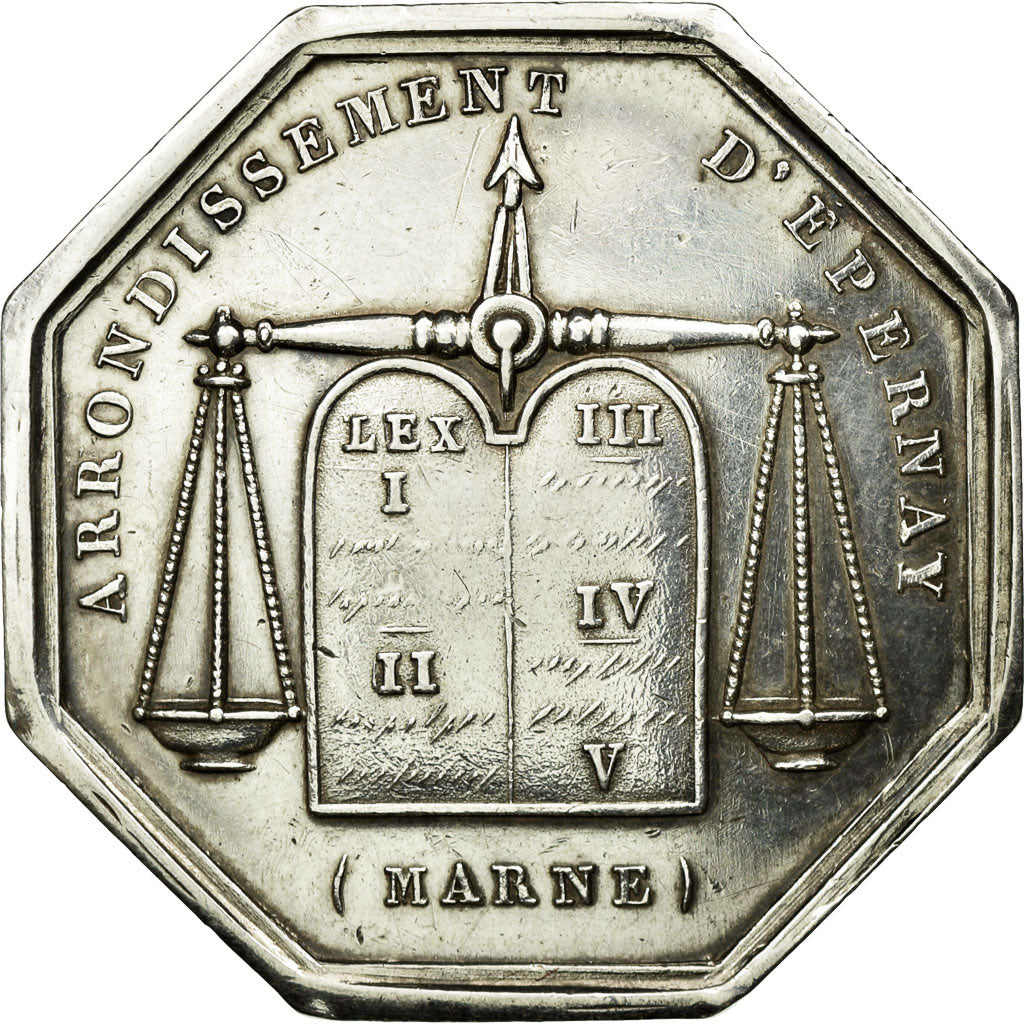 Francia, Token, Notaires de l'Arrondissement d'Epernay, Marne, SPL-, Argento