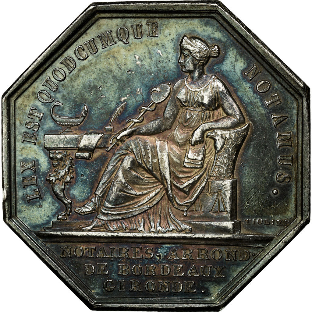 Frankrijk, Token, Louis XVIII, Notaires de l'Arrondissement de Bordeaux