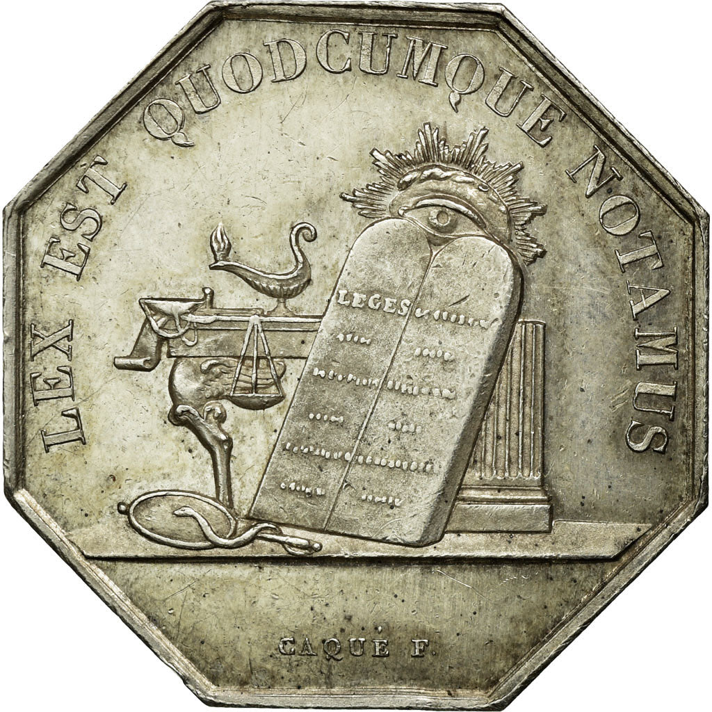 França, Token, Notaires de l'Arrondissement d'Auxerre, 1838, Caqué, AU(50-53)