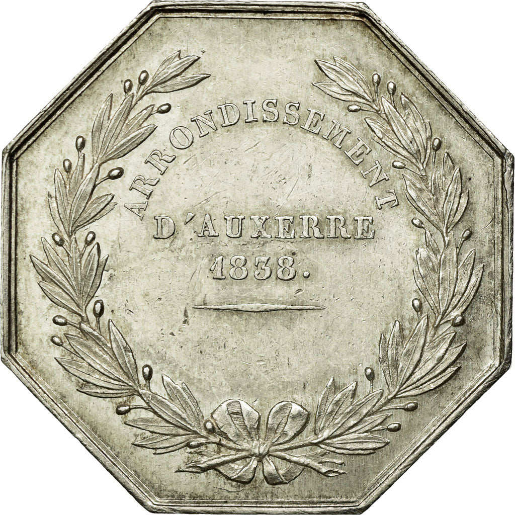 França, Token, Notaires de l'Arrondissement d'Auxerre, 1838, Caqué, AU(50-53)
