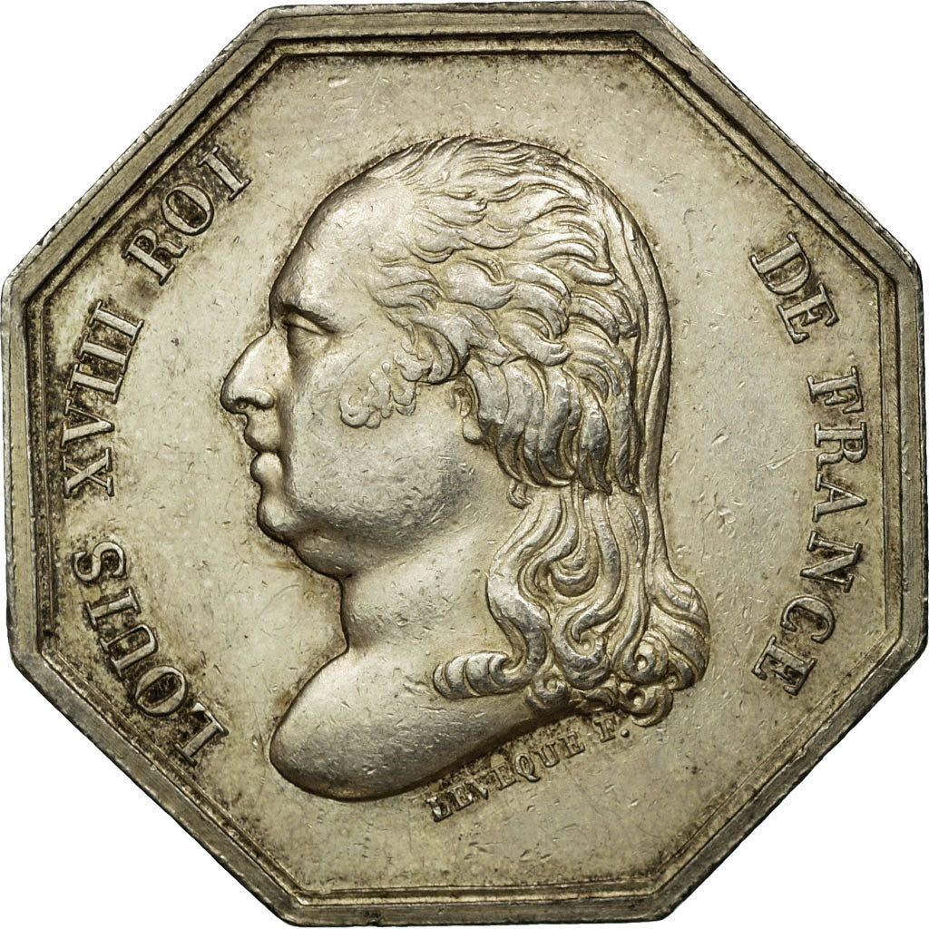 Francia, Token, Louis XVIII, Notaires de l'Arrondissement de Fontainebleau