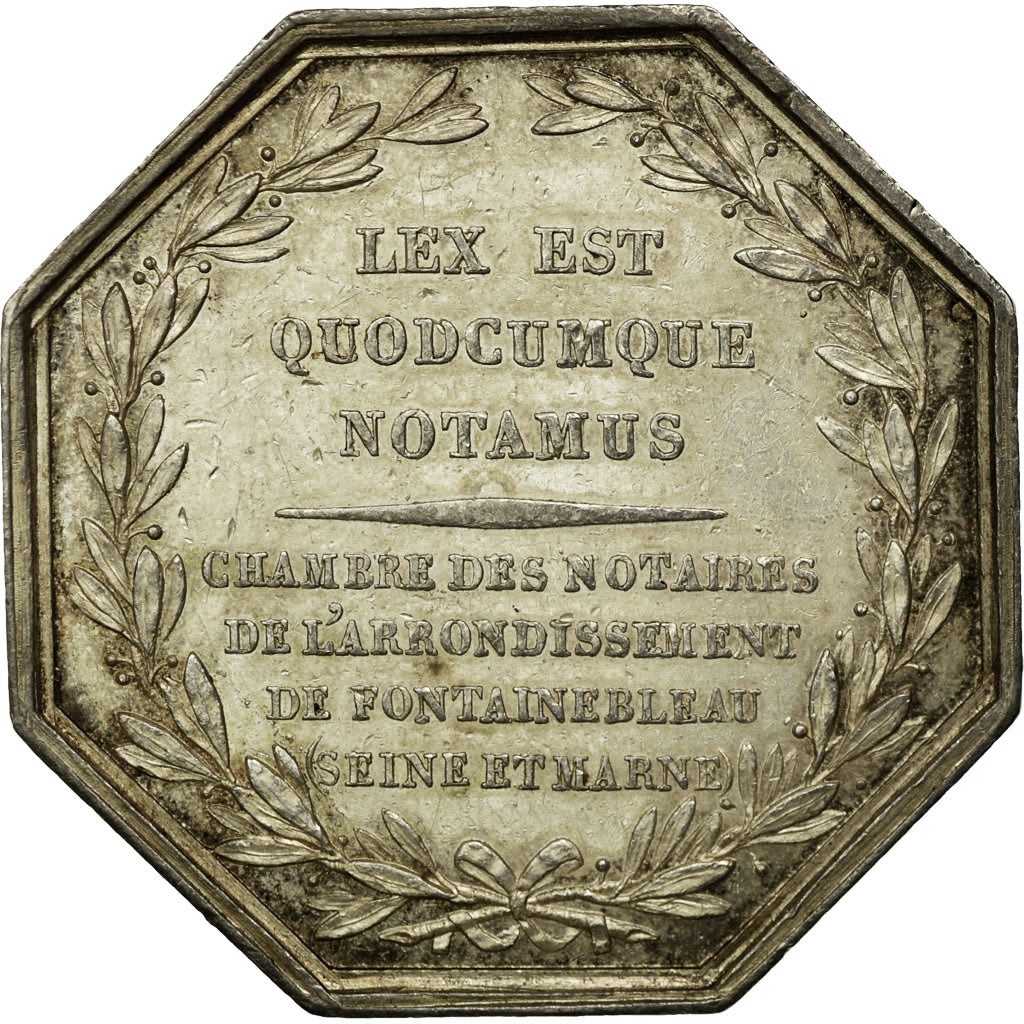 Francia, Token, Louis XVIII, Notaires de l'Arrondissement de Fontainebleau