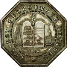 France, Token, Notaires de l'Arrondissement d'Amiens, 1854, MS(63), Silver