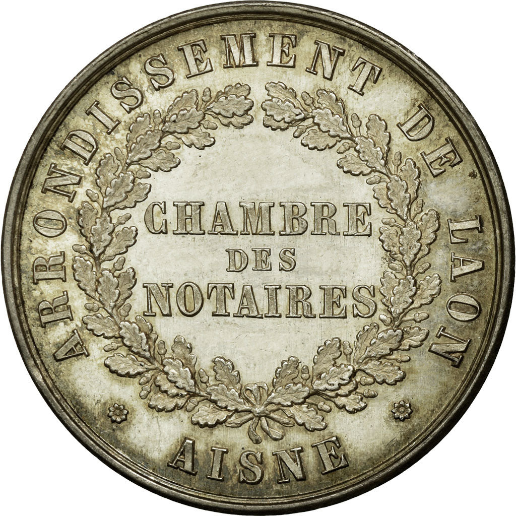 France, Token, Notaires de l'Arrondissement de Laon, Aisne, AU(55-58), Silver