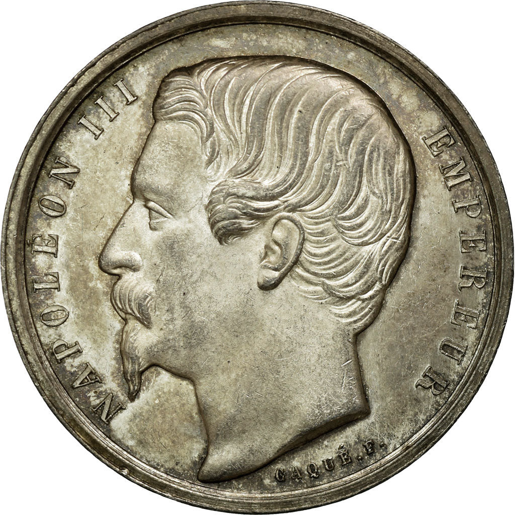 France, Token, Napoléon III, Notaires de Laon, 1854, Caqué, MS(60-62), Silver