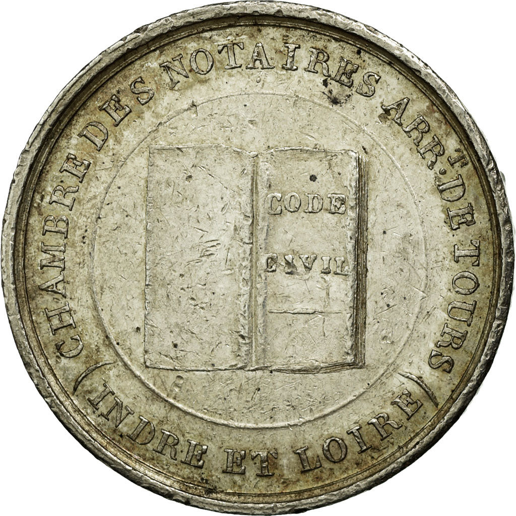 Francia, Token, Notaires de l'Arrondissement de Tours, Chamoin, BB, Argento