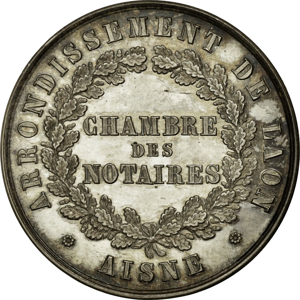 France, Token, Notaires de l'Arrondissement de Laon, Aisne, AU(55-58), Silver